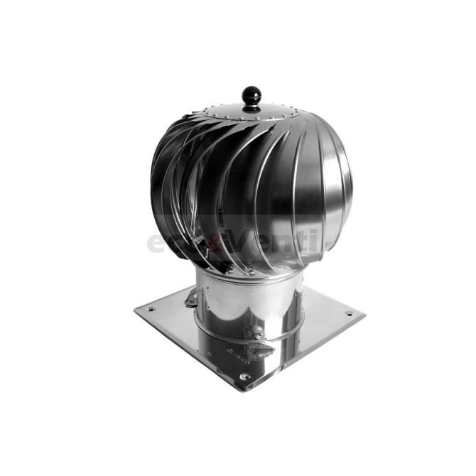 TURBOWENT CHROME  - Rotary Chimney Cowl Cap with base 