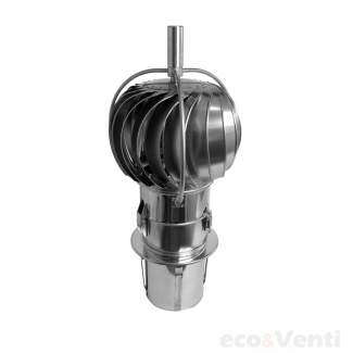 TURBOWENT CHROME  - Rotary Chimney Cowl Cap for insertion with external bearings