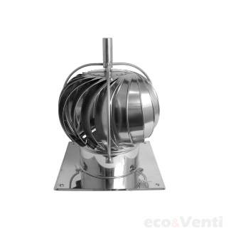TURBOWENT CHROME  - Rotary Chimney Cowl Cap with base & external bearings