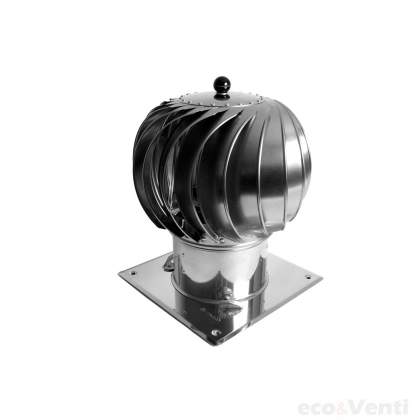TURBOWENT CHROME  - Rotary Chimney Cowl Cap with base | DARCO