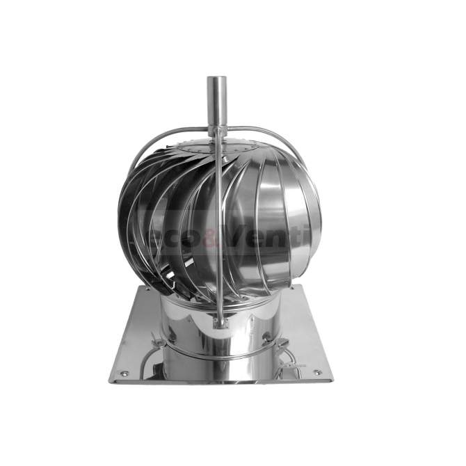 TURBOWENT CHROME  - Rotary Chimney Cowl Cap with base & external bearings | DARCO