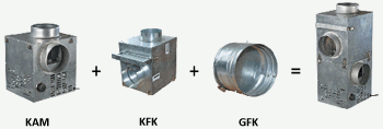 KAM fans with KFK and GFK dampers with BY-PASS system in the chimney system 2